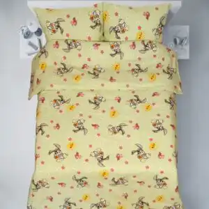 Beebi voodipesu kangas- Kollane jänku