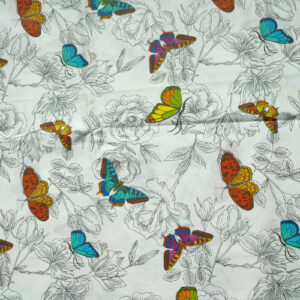 Puuvillane kangas-Roos ja liblikas