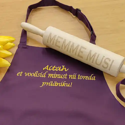 Tikandiga põll ja lasergraveeringuga taignarull