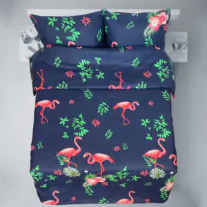 Puuvillane kangas roosa flamingo