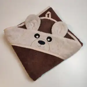 Beebi kapuutsiga rätik - pruun karu