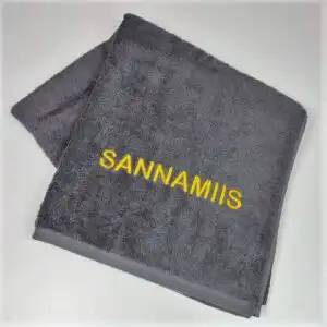 Tikandiga tumehall froteerätik - Saunamees