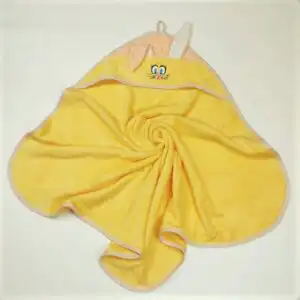 Laste saunalina kapuutsiga - kollane jänku