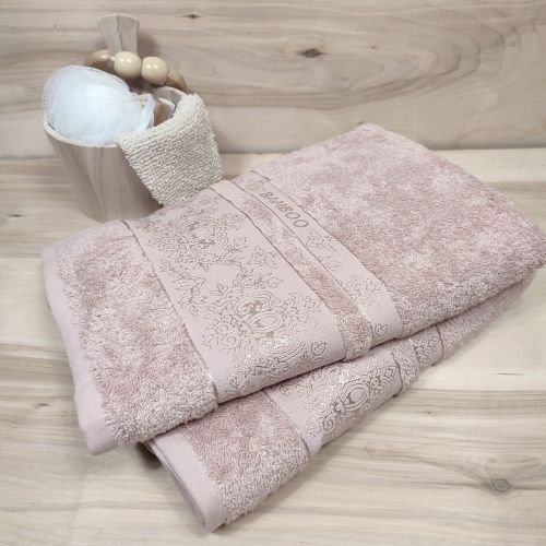 Puuderroosa bambusrätik 70×140 – 100% bambus, pehmus, mis paitab ego